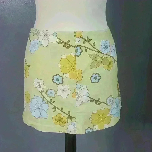 FAITH Love PASSION Retro Floral Print Micro Mini Skirt sz 7 - Picture 6 of 9